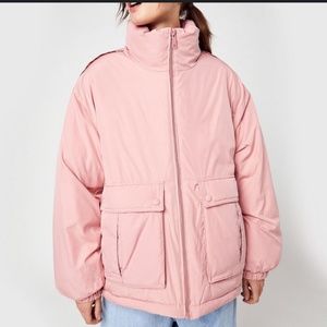 Free People We The Free Duvet Bomber Puffer Jacket Faded Rose Pink